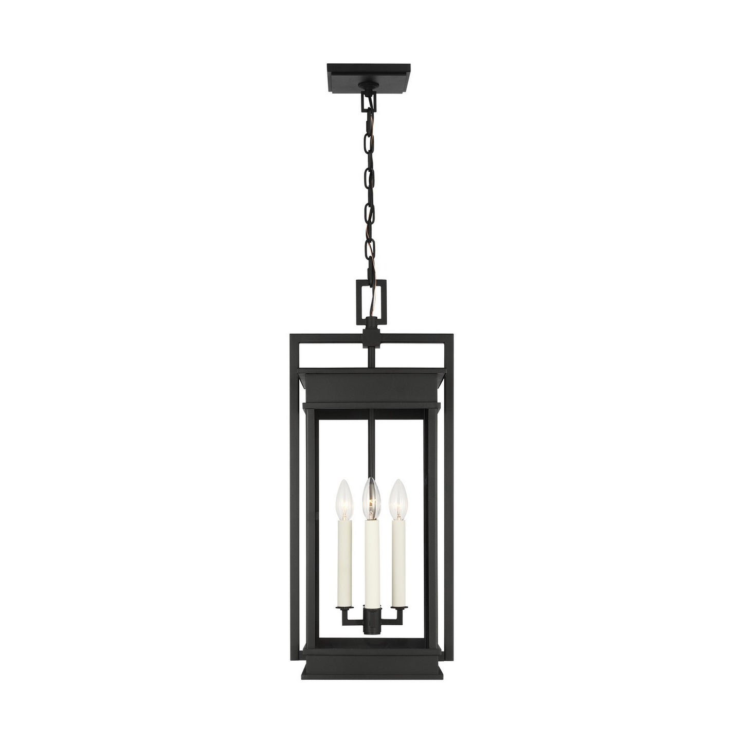 Cupertino Four Light Outdoor Pendant in Textured Black