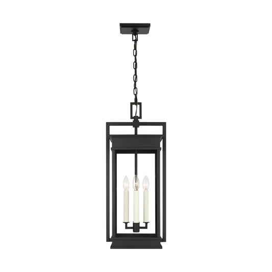 Cupertino Four Light Outdoor Pendant in Textured Black
