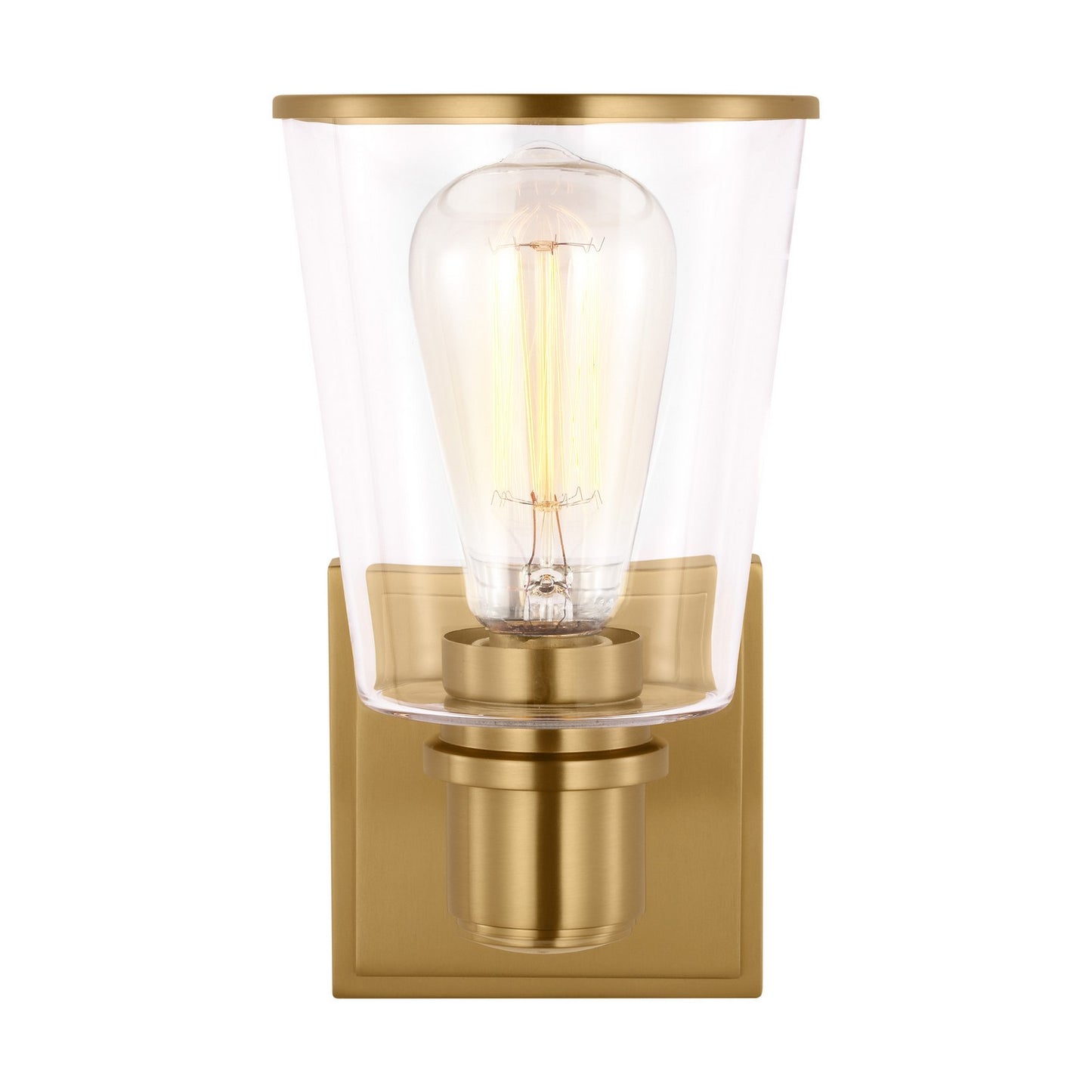 Alessa One Light Bath Vanity in Burnished Brass
