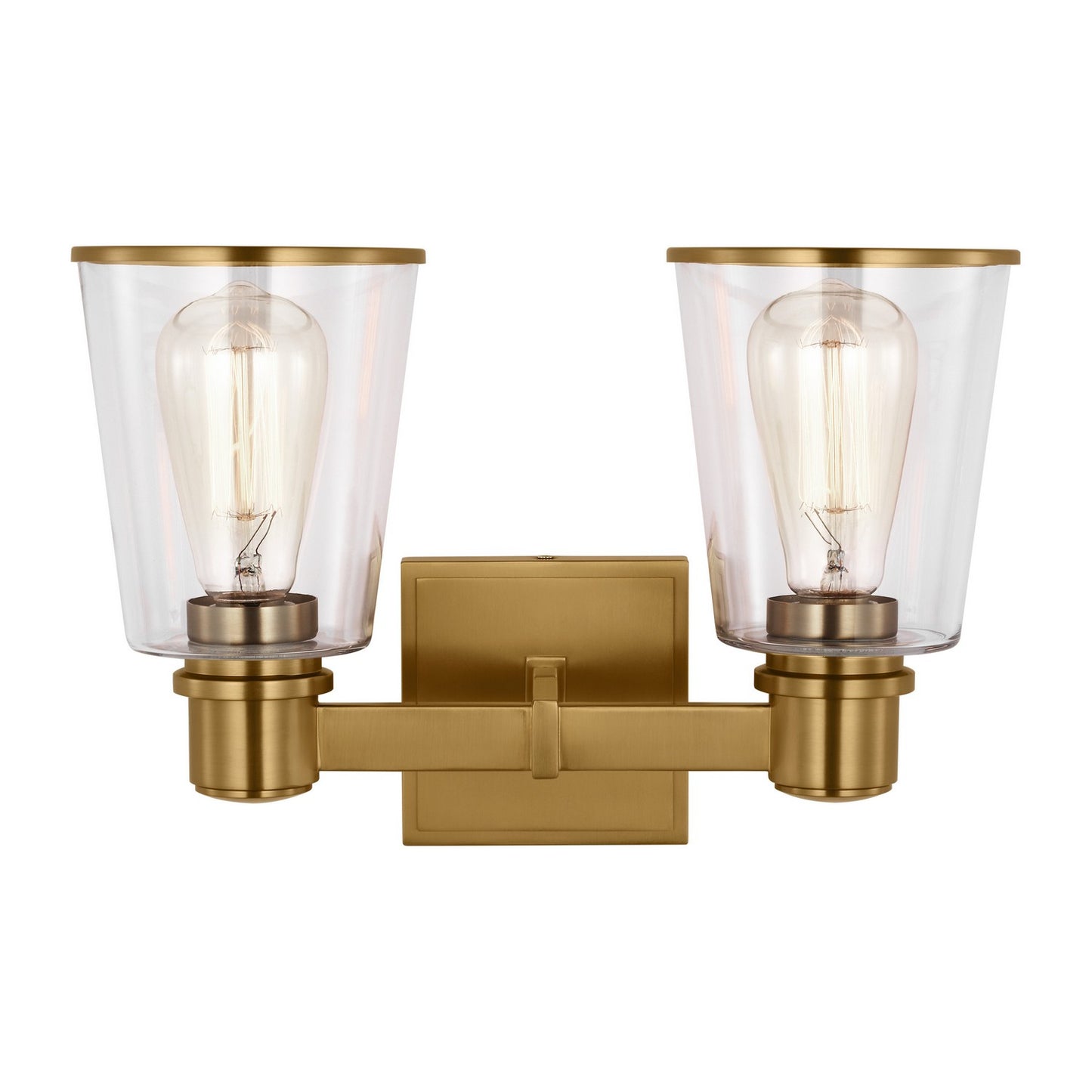 Alessa Two Light Bath Vanity in Burnished Brass