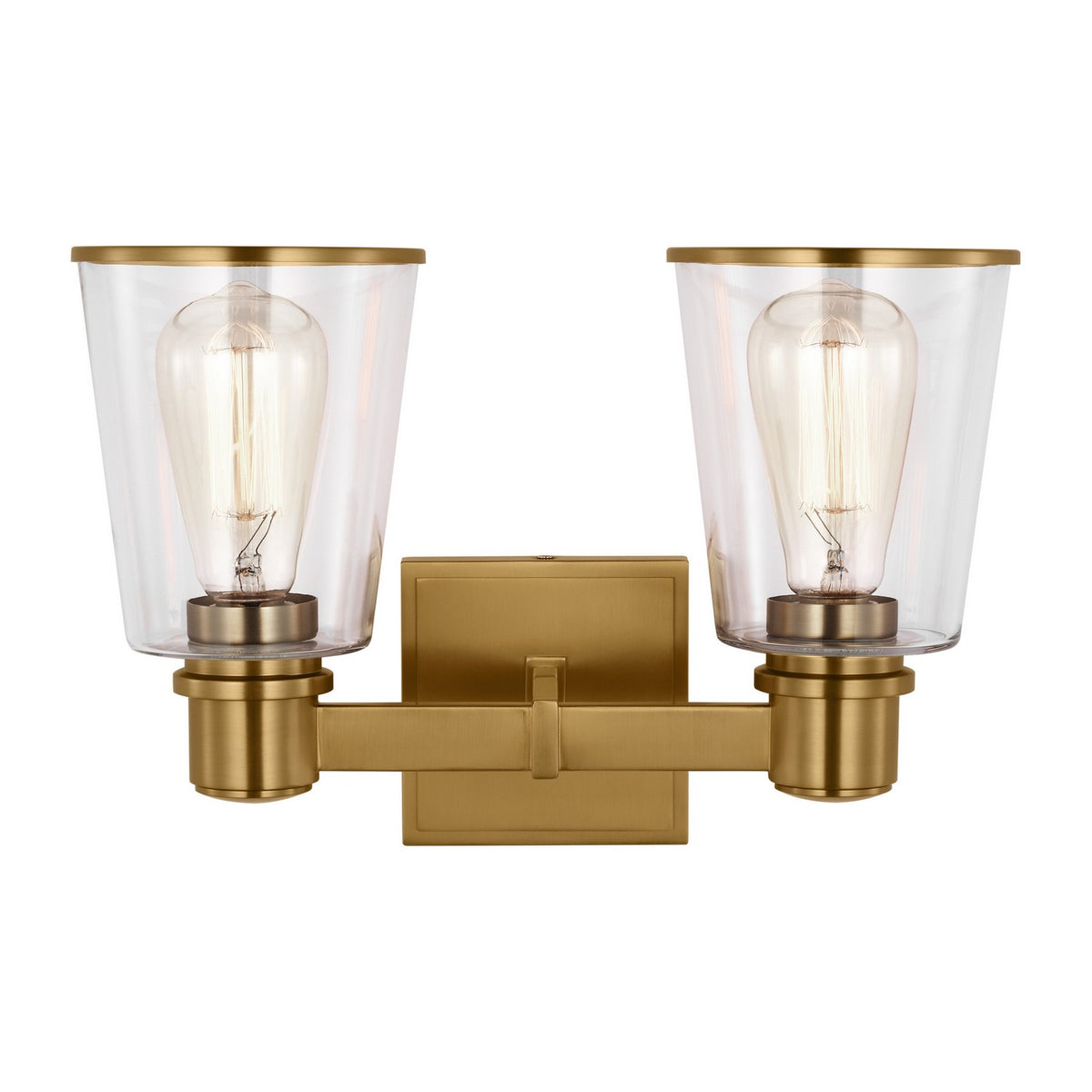 Alessa Two Light Bath Vanity in Burnished Brass