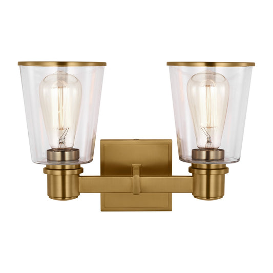 Alessa Two Light Bath Vanity in Burnished Brass