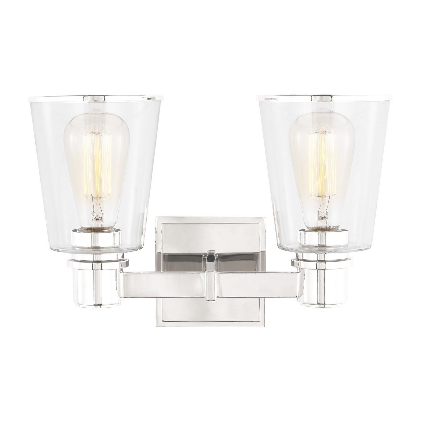 Alessa Two Light Bath Vanity in Polished Nickel