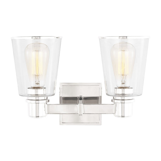Alessa Two Light Bath Vanity in Polished Nickel