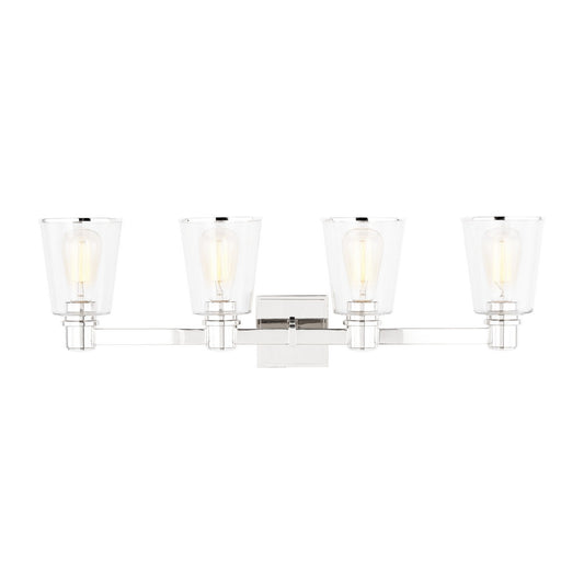 Alessa Four Light Bath Vanity in Polished Nickel