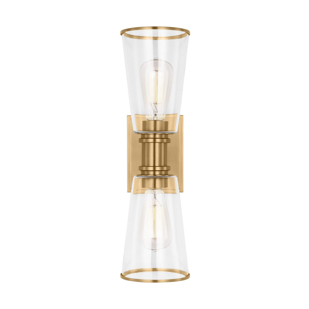 Alessa Two Light Bath Vanity in Burnished Brass