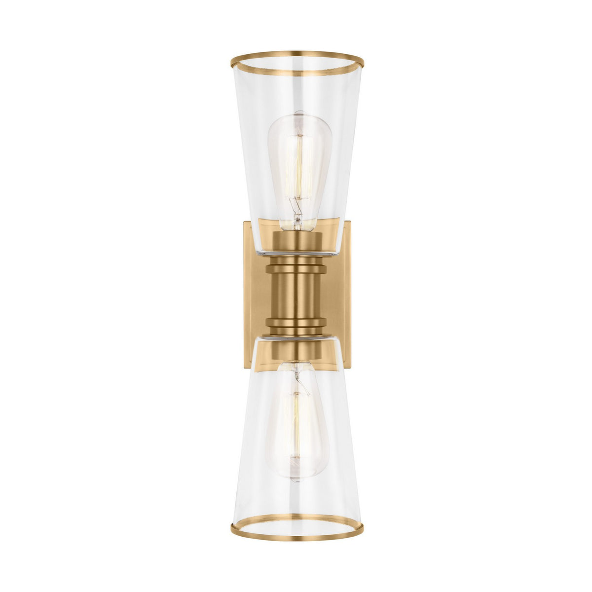 Alessa Two Light Bath Vanity in Burnished Brass