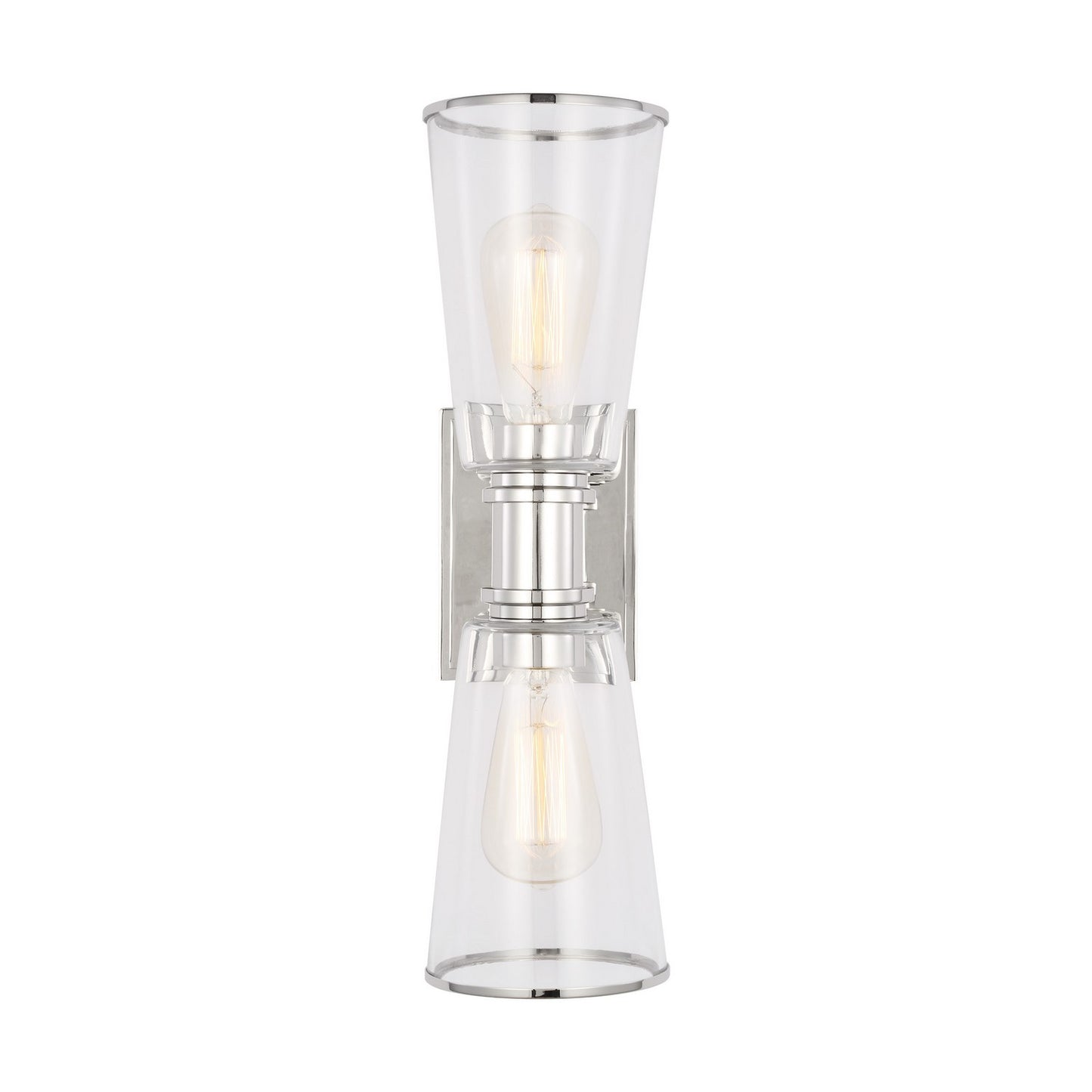 Alessa Two Light Bath Vanity in Polished Nickel