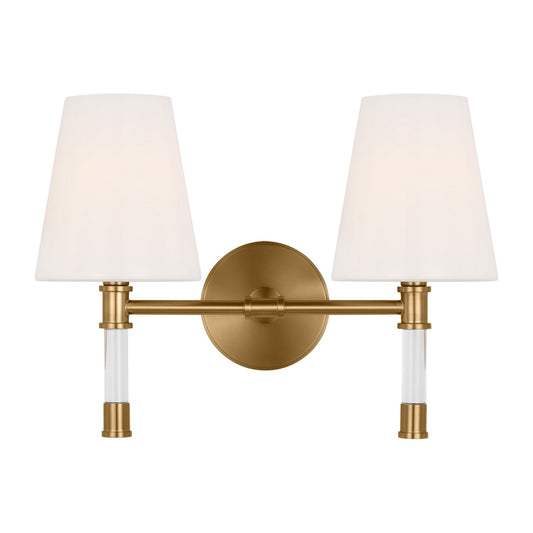 Hanover Two Light Bath Vanity in Burnished Brass