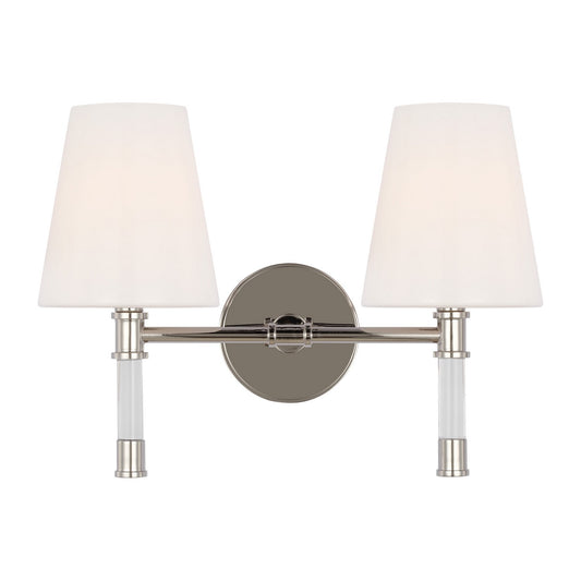 Hanover Two Light Bath Vanity in Polished Nickel