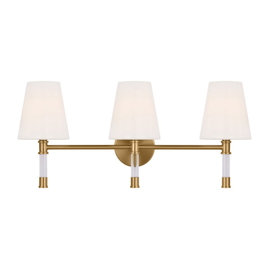 Hanover Three Light Bath Vanity in Burnished Brass