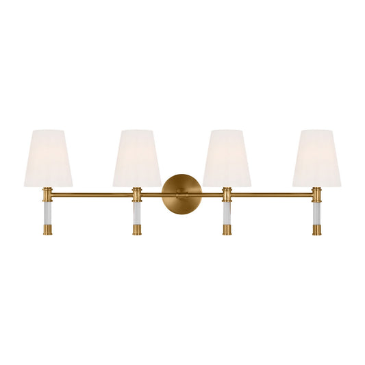 Hanover Four Light Bath Vanity in Burnished Brass