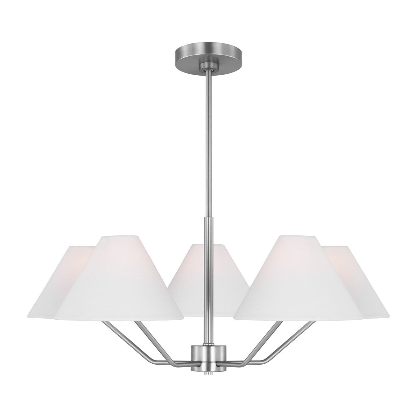 Burke Five Light Chandelier in Brushed Steel