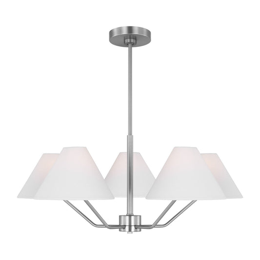 Burke Five Light Chandelier in Brushed Steel