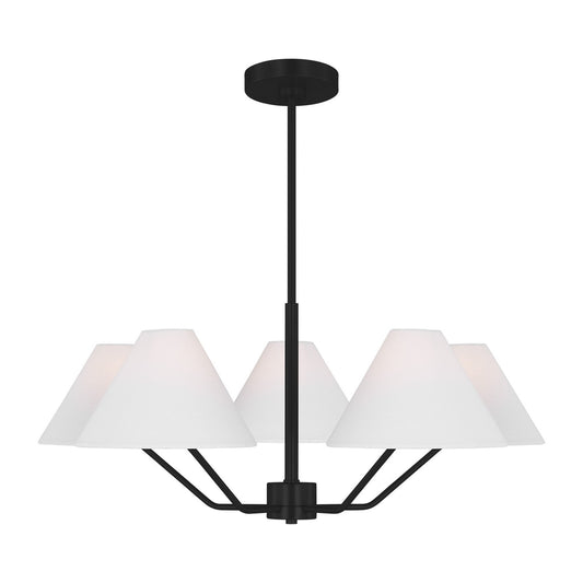 Burke Five Light Chandelier in Midnight Black