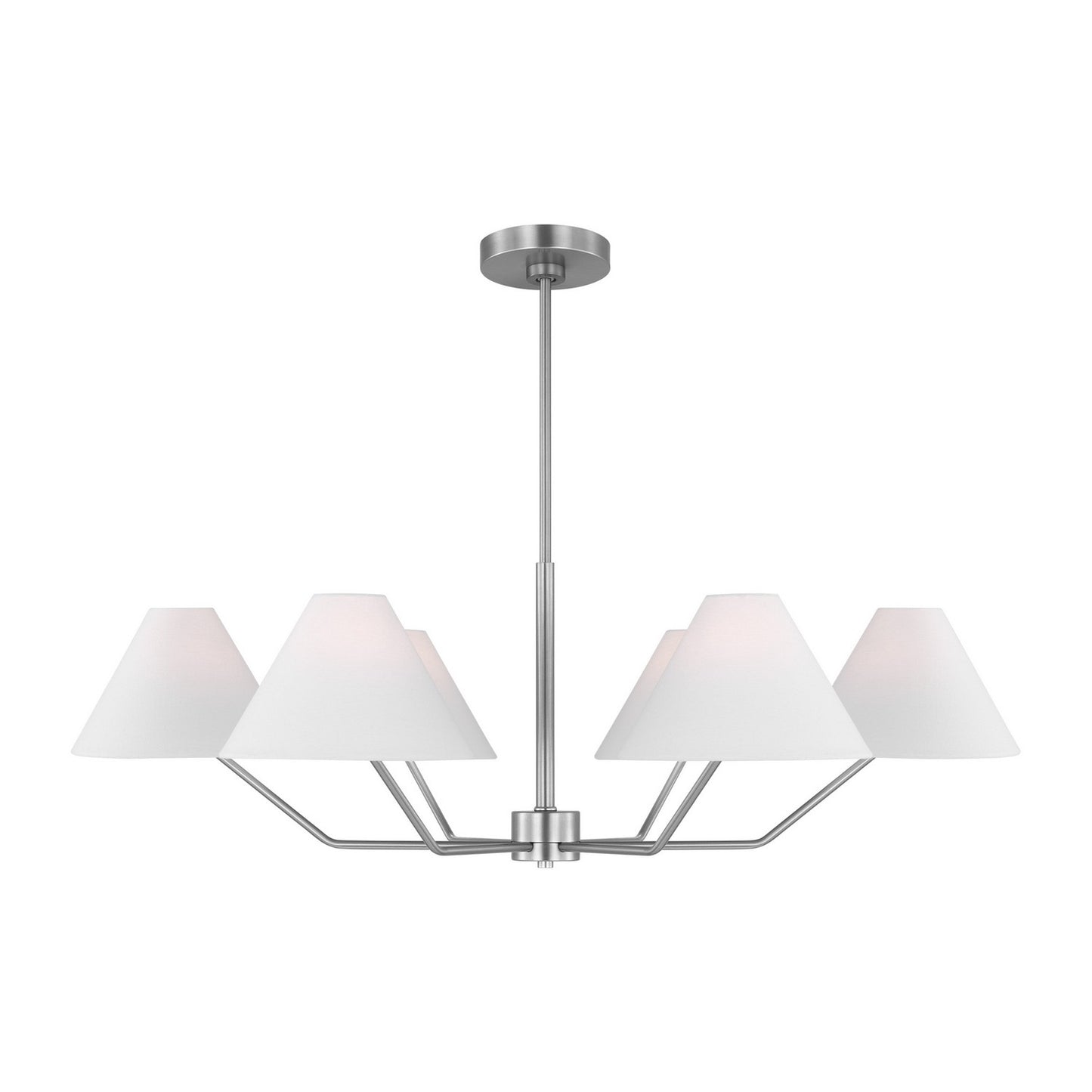 Burke Six Light Chandelier in Brushed Steel