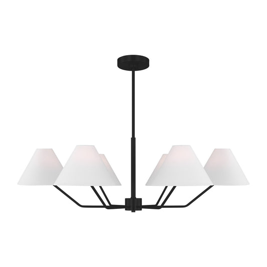 Burke Six Light Chandelier in Midnight Black