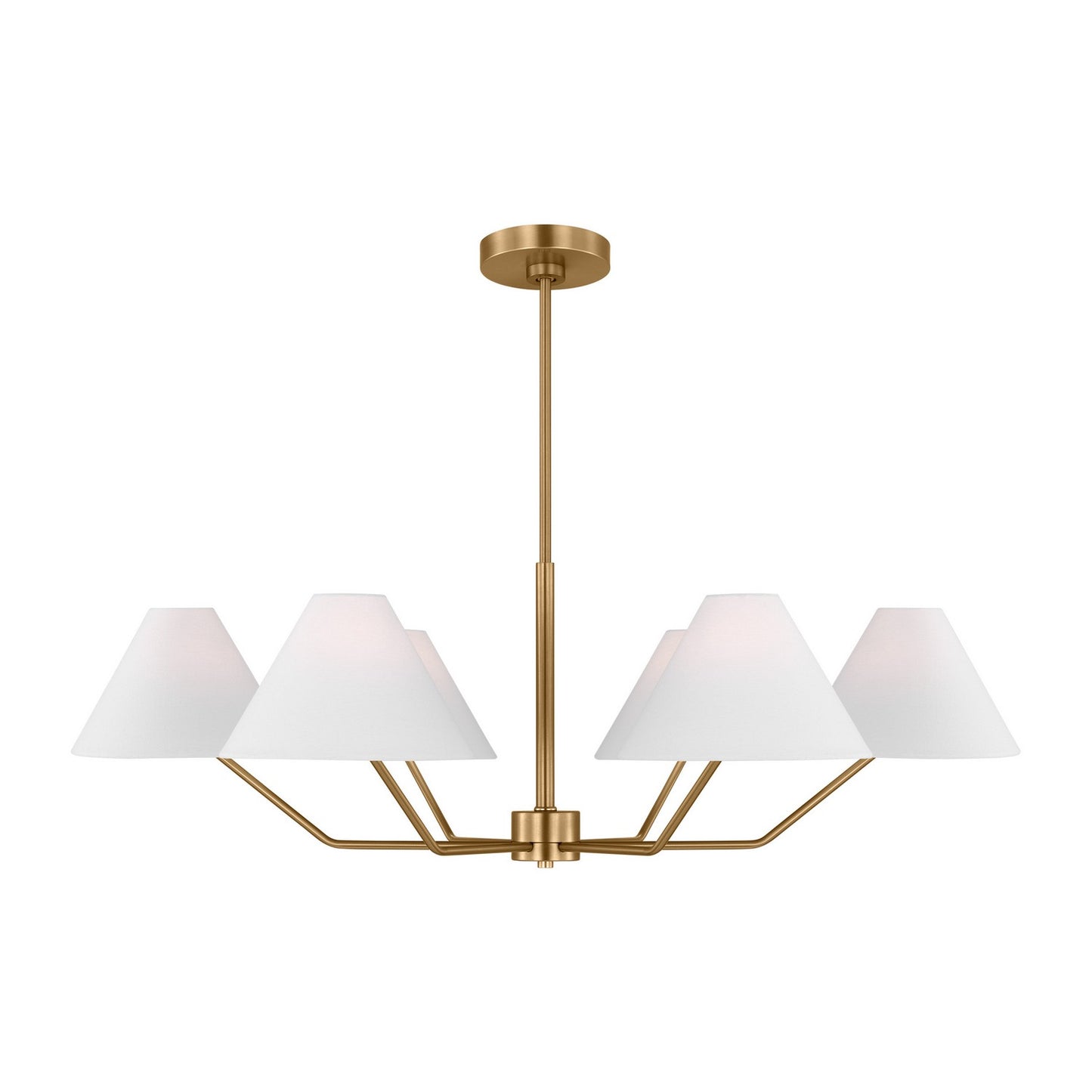 Burke Six Light Chandelier in Satin Brass