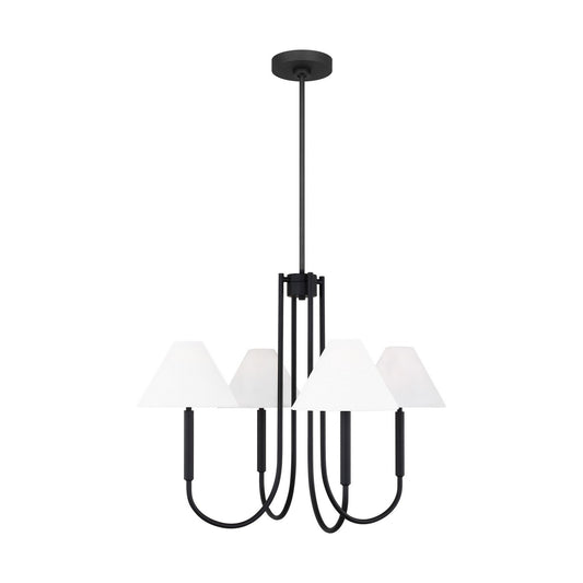 Porteau Five Light Chandelier in Midnight Black