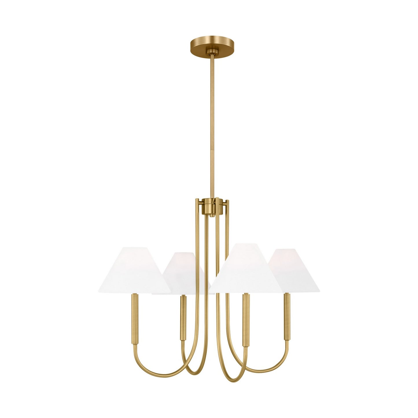 Porteau Four Light Chandelier in Satin Brass