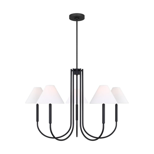 Porteau Six Light Chandelier in Midnight Black