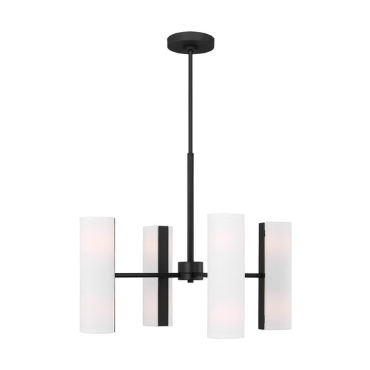 Capalino Eight Light Chandelier in Midnight Black