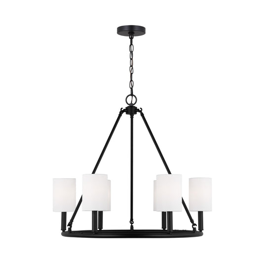 Egmont Six Light Chandelier in Midnight Black