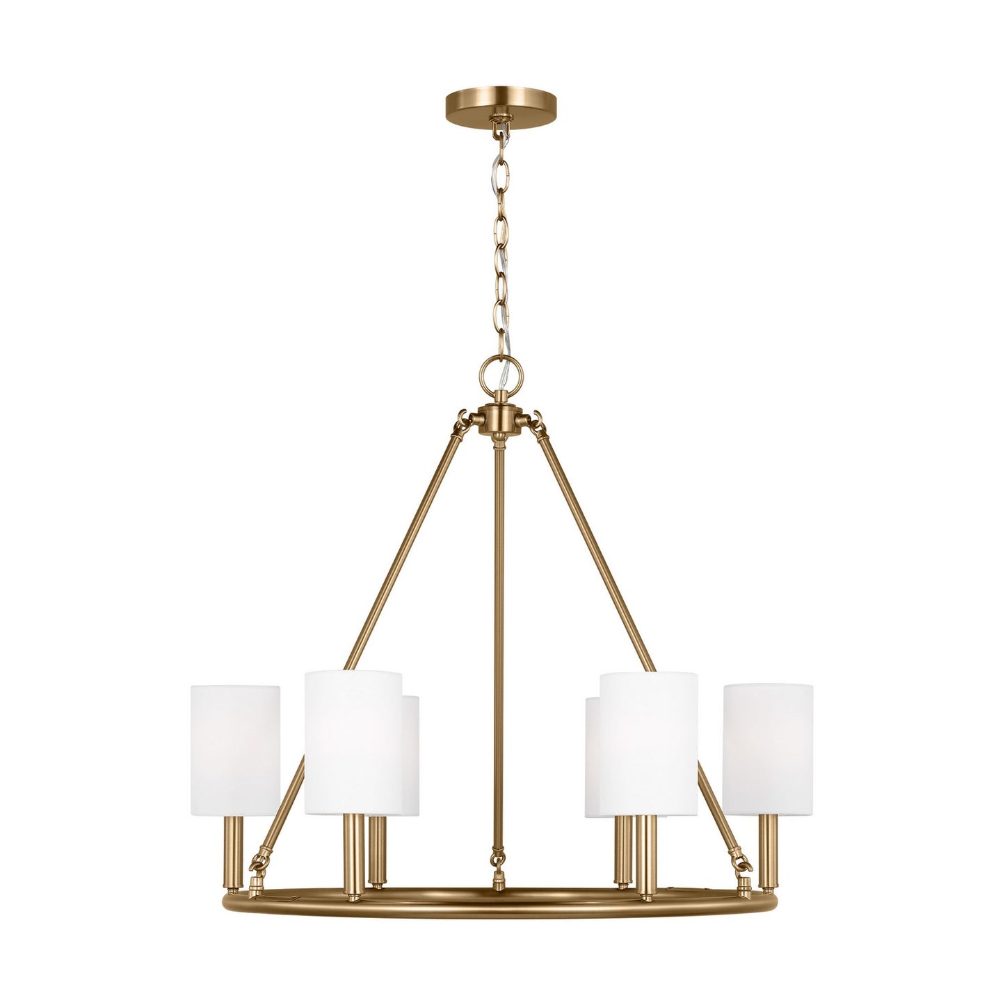 Egmont Six Light Chandelier in Satin Brass