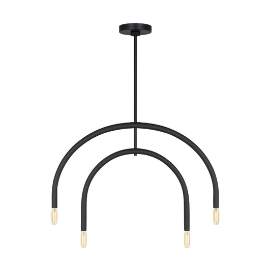 Hadden Four Light Chandelier in Midnight Black