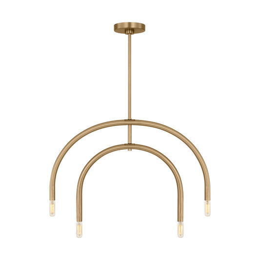 Hadden Four Light Chandelier in Satin Brass