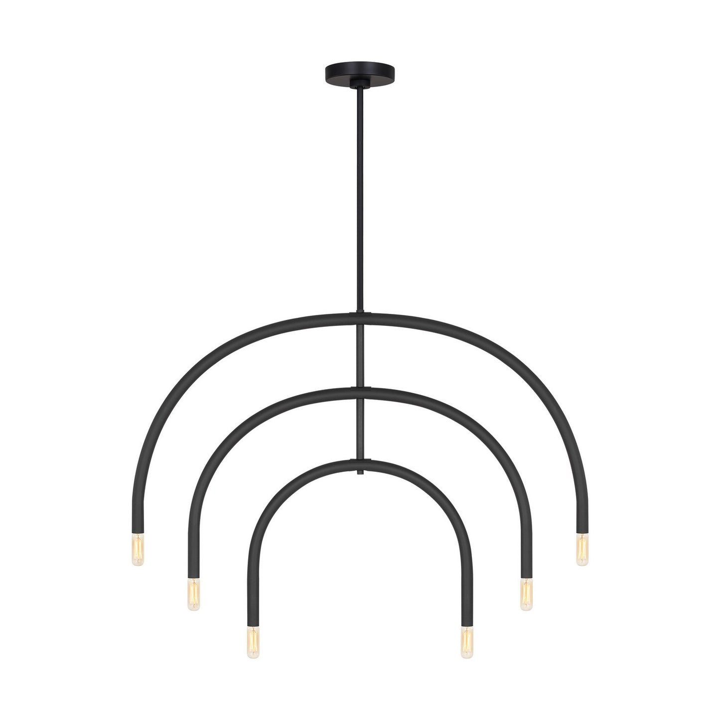 Hadden Six Light Chandelier in Midnight Black