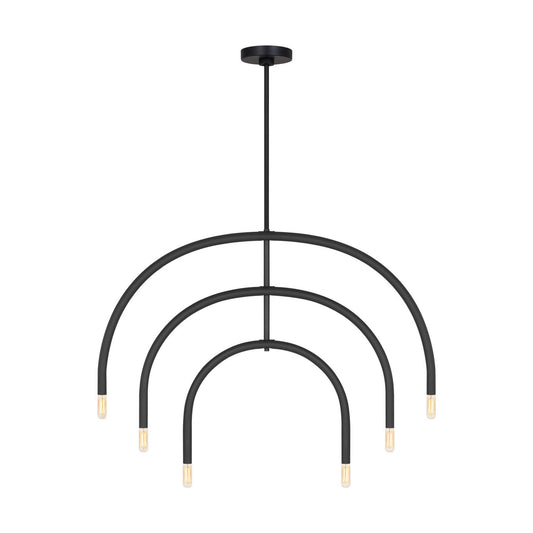 Hadden Six Light Chandelier in Midnight Black