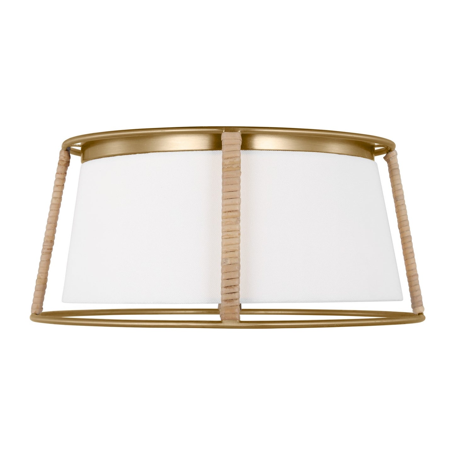 Cortes Two Light Flush Mount in Satin Brass