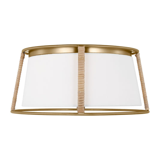 Cortes Two Light Flush Mount in Satin Brass