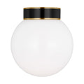 Monroe One Light Flush Mount in Burnished Brass