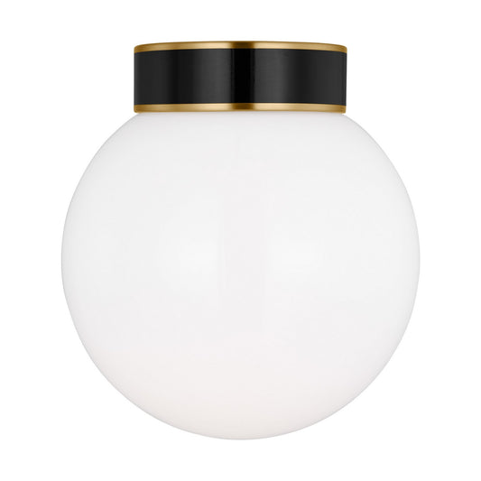 Monroe One Light Flush Mount in Burnished Brass