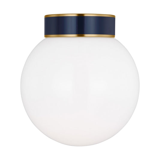 Monroe One Light Flush Mount in Burnished Brass