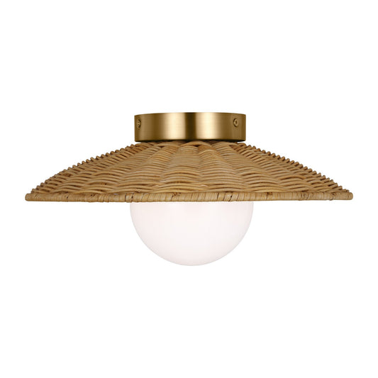 Mari One Light Flush Mount in Burnished Brass