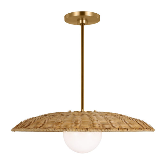 Mari One Light Pendant in Burnished Brass