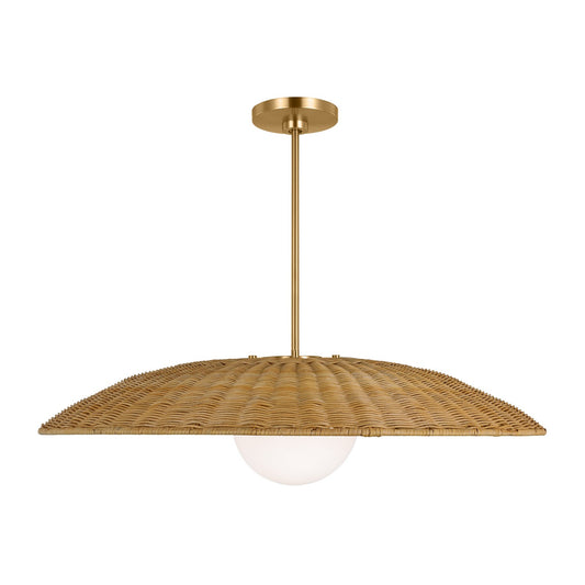 Mari One Light Pendant in Burnished Brass