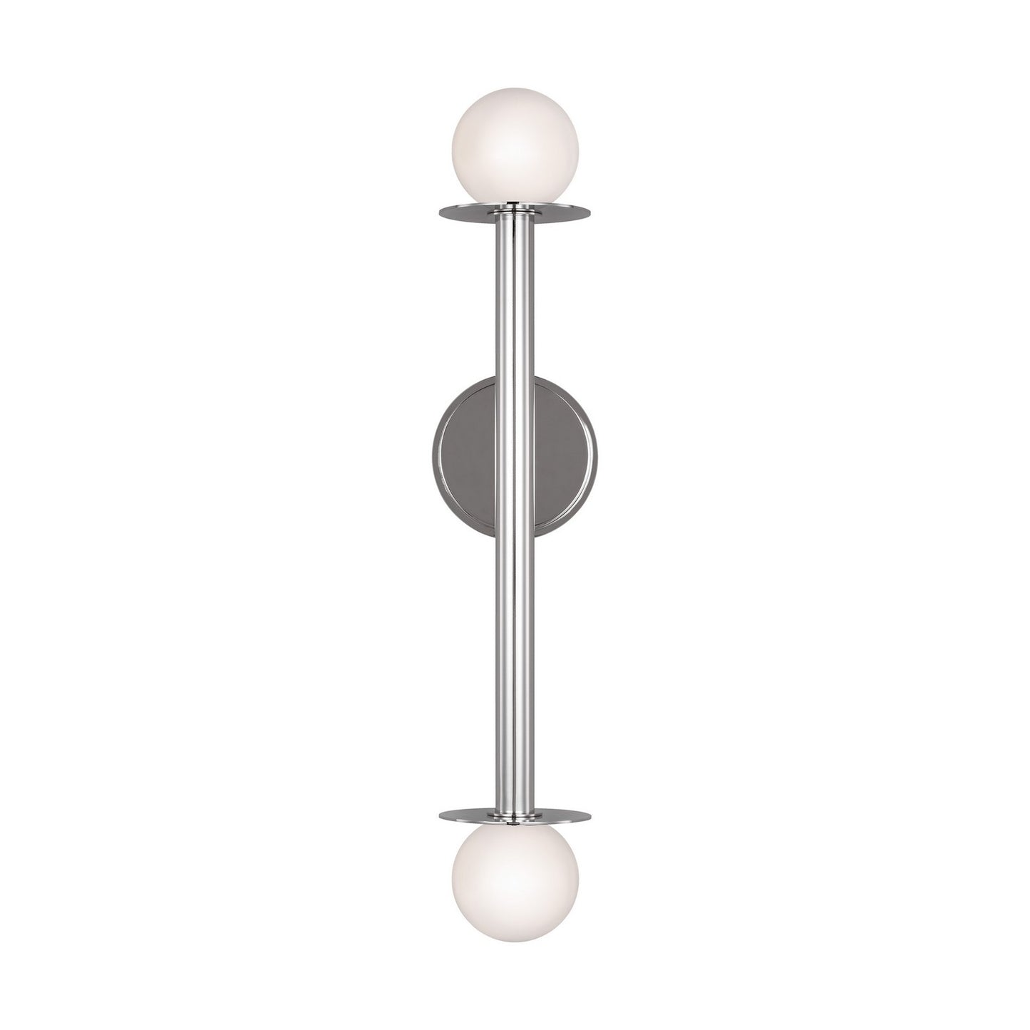 Nodes Two Light Wall Sconce in Polished Nickel