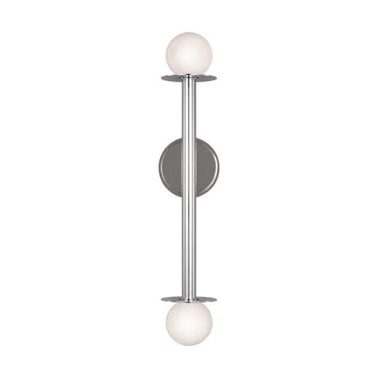 Nodes Two Light Wall Sconce in Polished Nickel