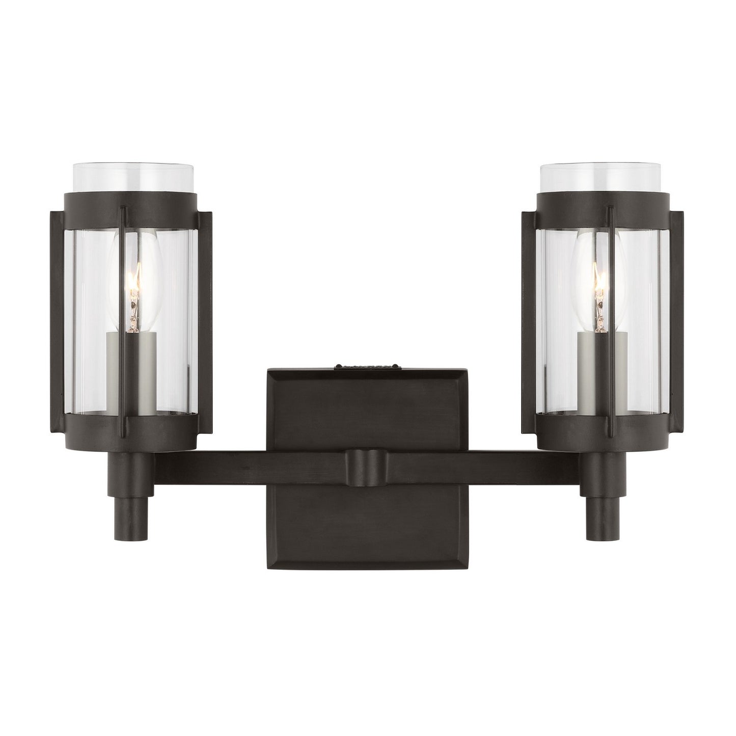 Flynn Two Light Bath Vanity in Aged Iron