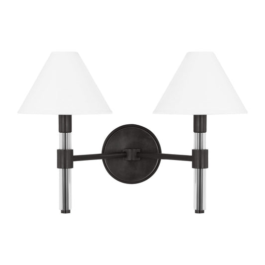 Robert Two Light Bath Vanity in Aged Iron