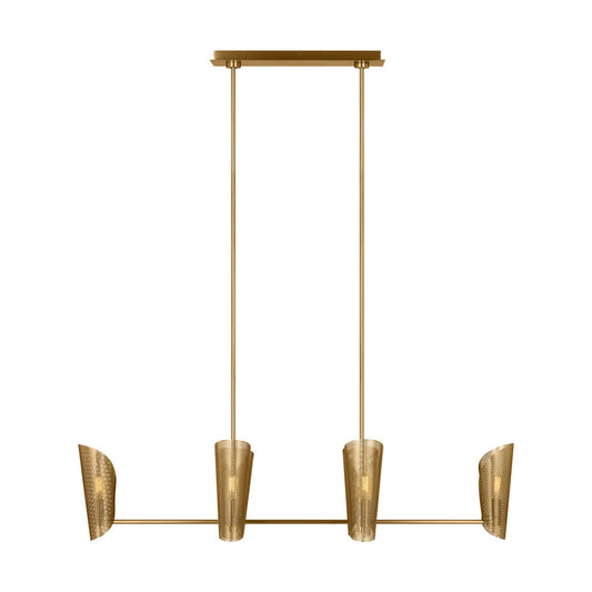 Plivot Six Light Chandelier in Burnished Brass