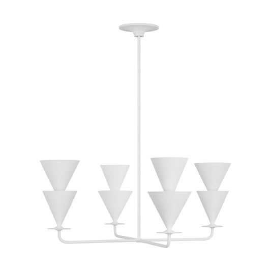 Cornet Four Light Chandelier in Cast Plaster