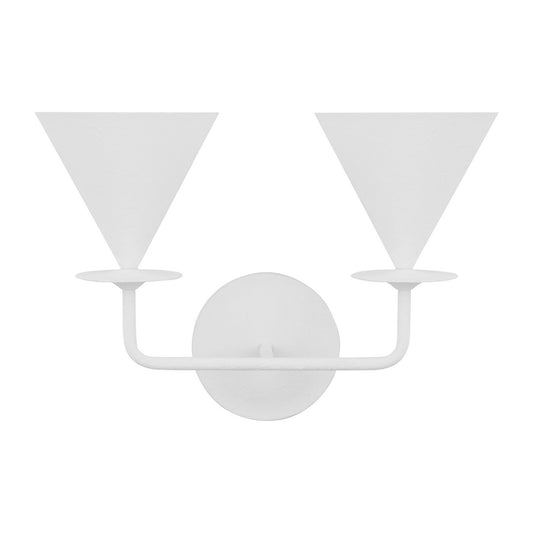 Cornet Two Light Wall Sconce in Cast Plaster