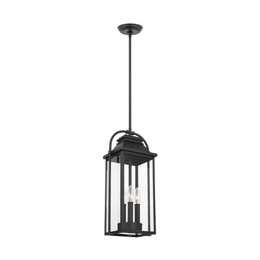 Wellsworth Three Light Outdoor Pendant in Textured Black