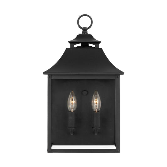 Galena Two Light Outdoor Wall Sconce in Textured Black