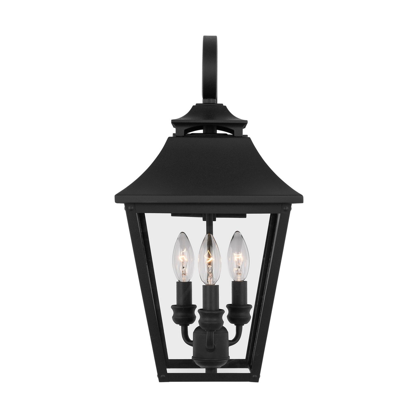 Galena Three Light Outdoor Wall Sconce in Textured Black